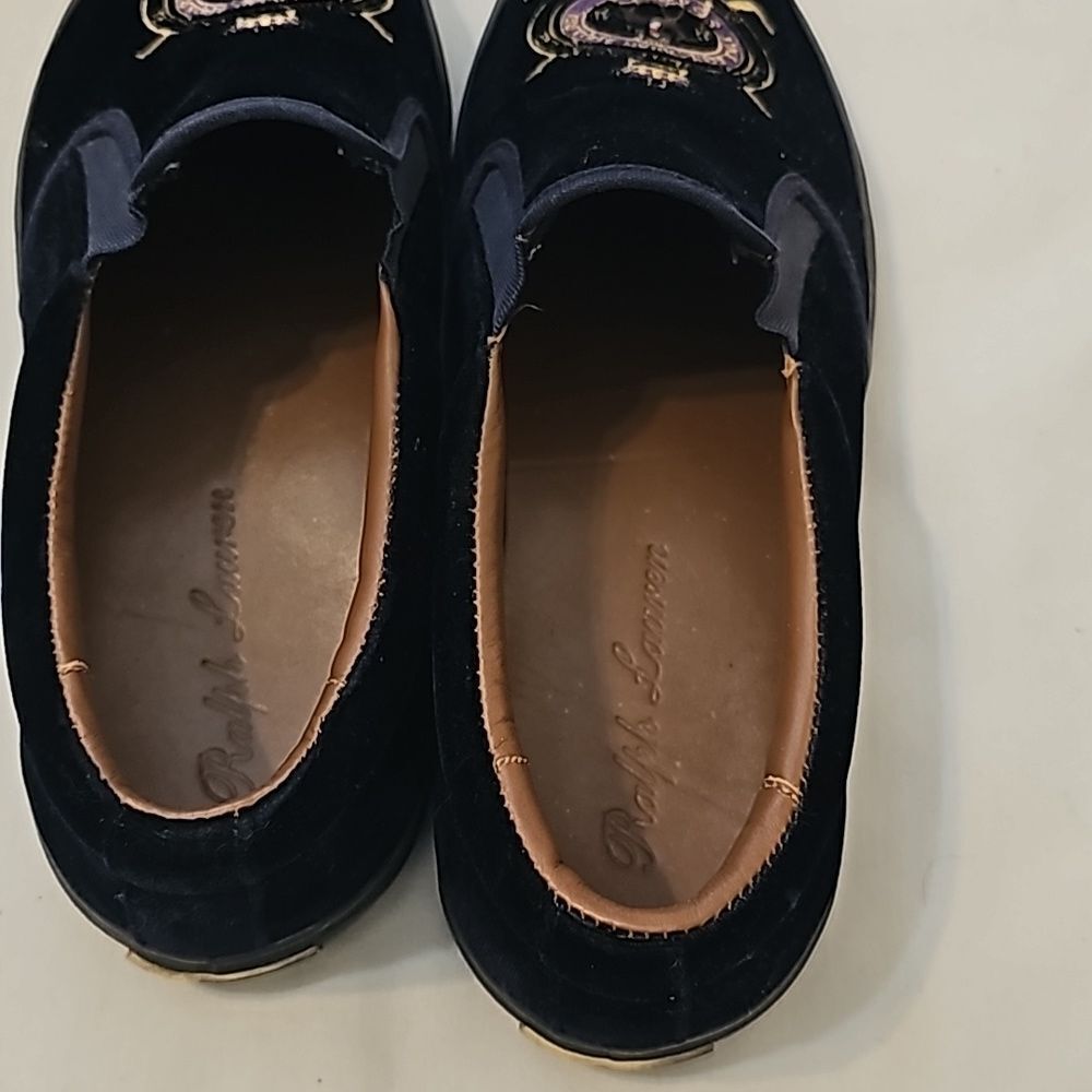 COPY - Ralph Lauren Dracing Navy Velvet men's shoes size 8.5D - Picture 3 of 8